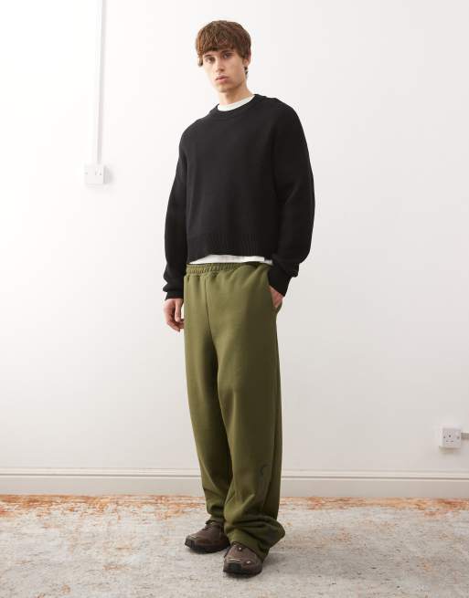 COLLUSION Heavyweight relaxed trackies in khaki, 2 of 5
