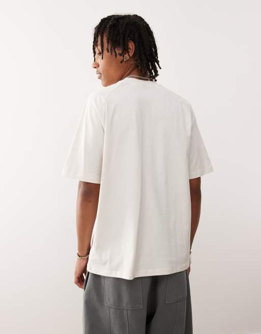 COLLUSION Heavyweight tee with check print in white, 4 of 4