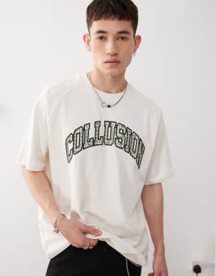 Collusion Heavyweight Tee With Plaid Print