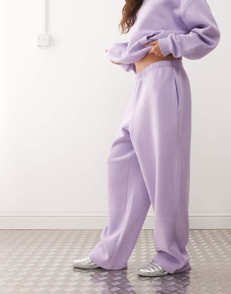 COLLUSION Heavyweight wide leg joggers in purple - view 1