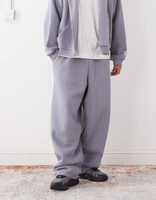 Collusion Heavyweight Wide Leg Sweatpants In Gray