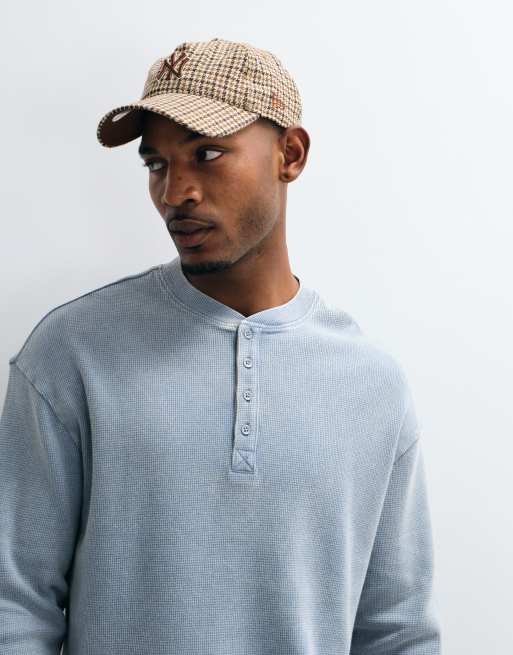 COLLUSION henley a maniche lunghe in tessuto waffle pesante lavaggio antracite, 3 di 5