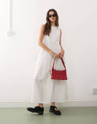 COLLUSION high neck dress in white - view 1