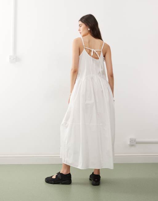 COLLUSION high neck dress in white
