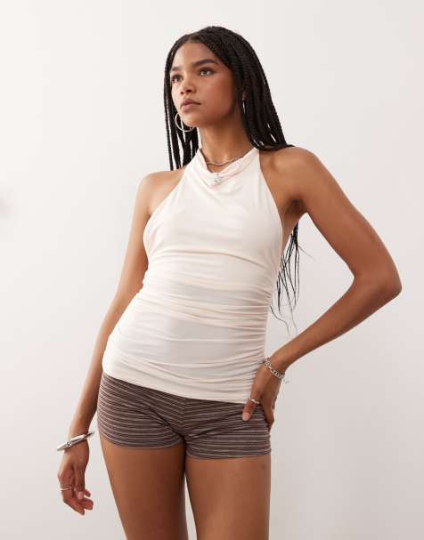COLLUSION high neck top in cream - view 1