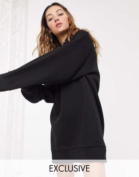 COLLUSION hoodie dress in black - view 1