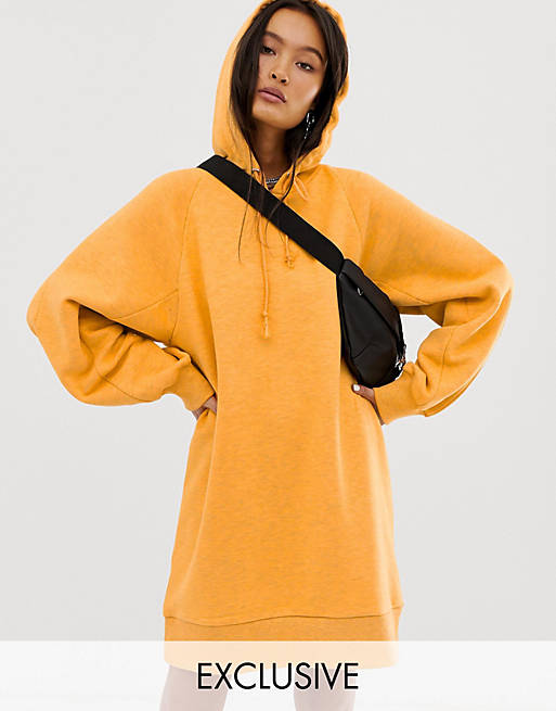 COLLUSION hoodie dress in orange | ASOS