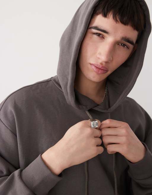 COLLUSION - Hoodie in antracietgrijs, 4 van 4