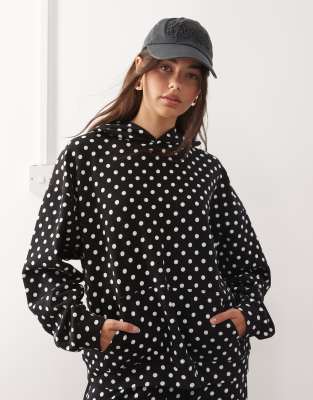 COLLUSION hoodie in black and white polka dot | ASOS