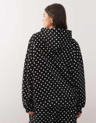 COLLUSION hoodie in black and white polka dot | ASOS