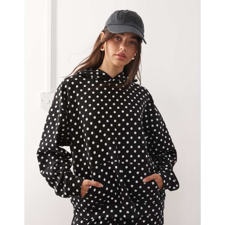 COLLUSION hoodie in black and white polka dots | ASOS