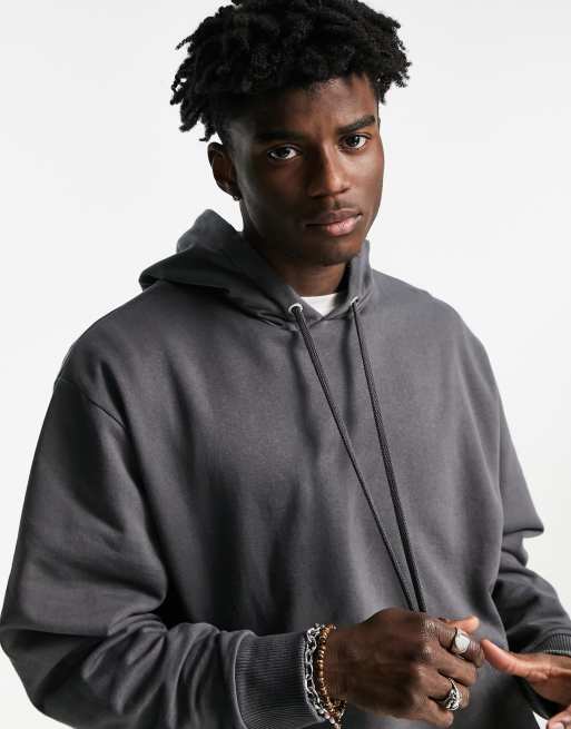 COLLUSION hoodie in charcoal grey, 4 of 4