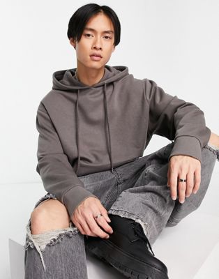 COLLUSION hoodie in charcoal grey