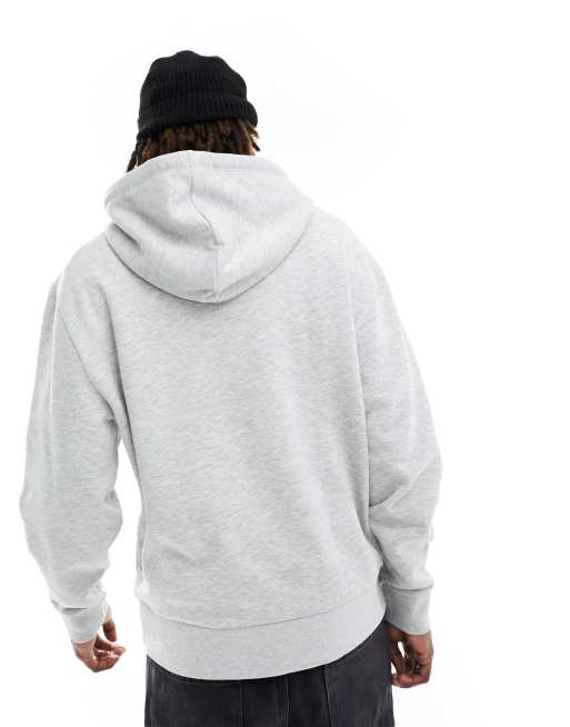 COLLUSION - Hoodie in gemeleerd grijs, 4 van 4