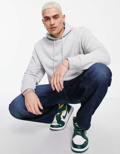 COLLUSION hoodie in gray marl
