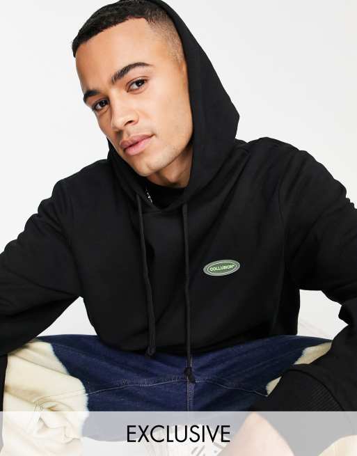 COLLUSION - Hoodie met merklabel in zwart
