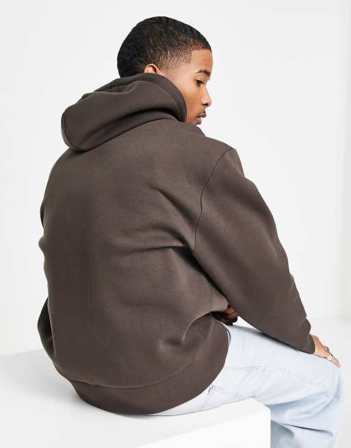 COLLUSION hoodie with logo print in brown | ASOS