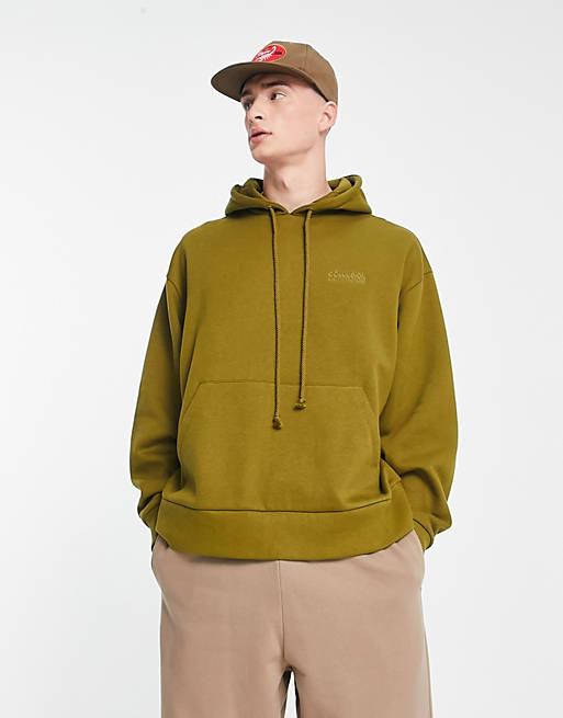 COLLUSION hoodie with mirror print in washed green