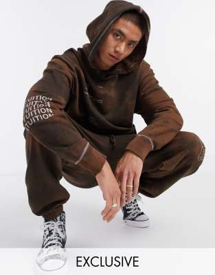 asos collusion brown hoodie