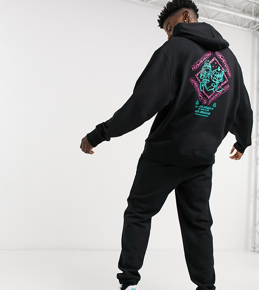 COLLUSION hoodie with print-Black