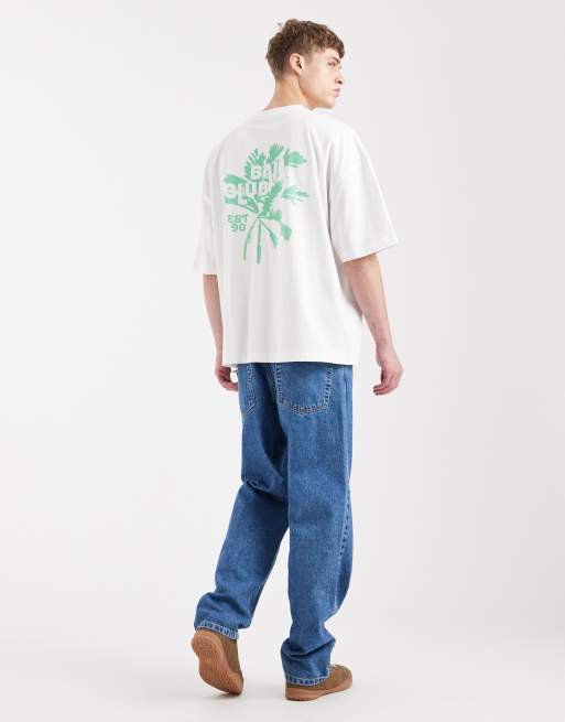 COLLUSION - Hvid oversized T-shirt med palmeprint, 2 af 5