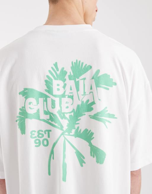 COLLUSION - Hvid oversized T-shirt med palmeprint, 5 af 5