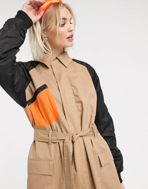 Bomber jacket trench on sale coat