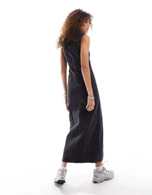 ◆Loulouseoul◆ Classic Denim Sleeveless Dress Black Classic Denim Sleeveless Dress (Black) - LOULOUSEOUL