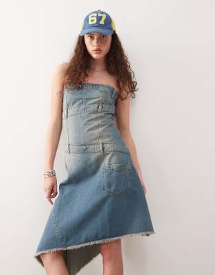 Collusion Iconic Denim Dress In Blue