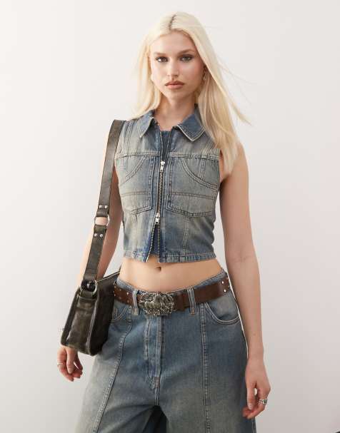 COLLUSION - Iconic - Denim gilet met vintage wassing, deel van co-ord set - view 1