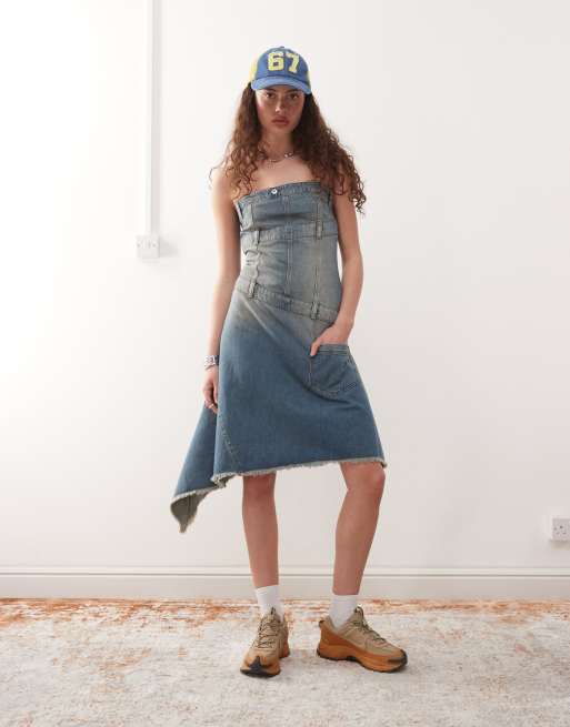 COLLUSION - Iconic - Denimkjole i vintage-vask
