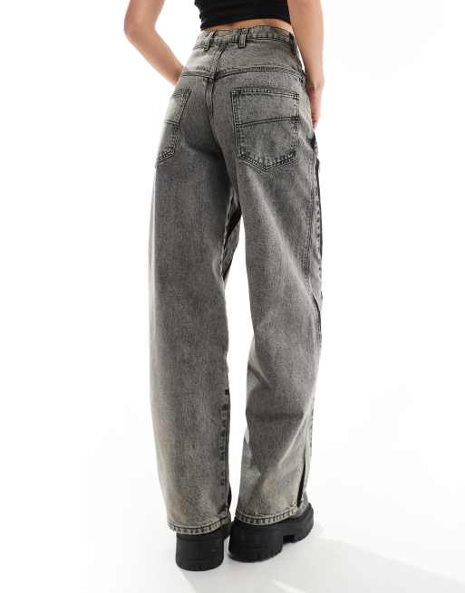 Baggy acid wash fashion jeans