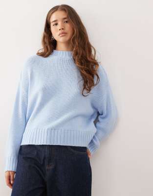 COLLUSION icy blue knitted throw on jumper - view 1