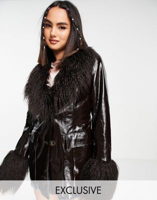 COLLUSION - Faux Fur Jacket in Brown - ASOS NL | StyleSearch