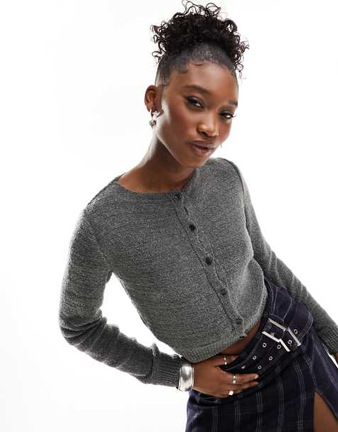 COLLUSION jacquard sleeveless sporty knitted vest in grey - view 1