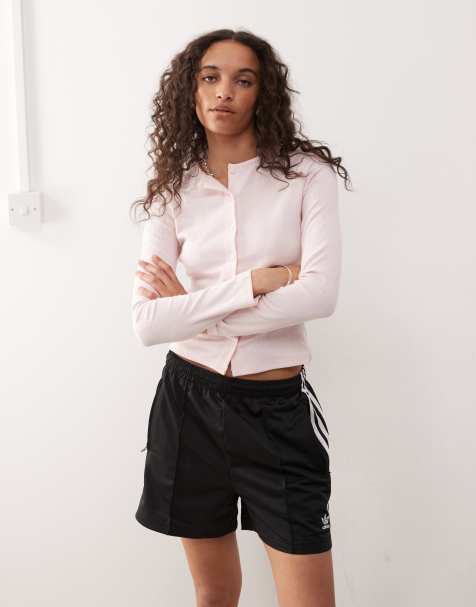 COLLUSION long sleeve pointelle cardigan in soft pink