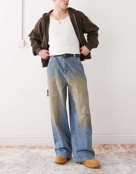 COLLUSION - Jeans ampi lavaggio effetto sporco - view 1