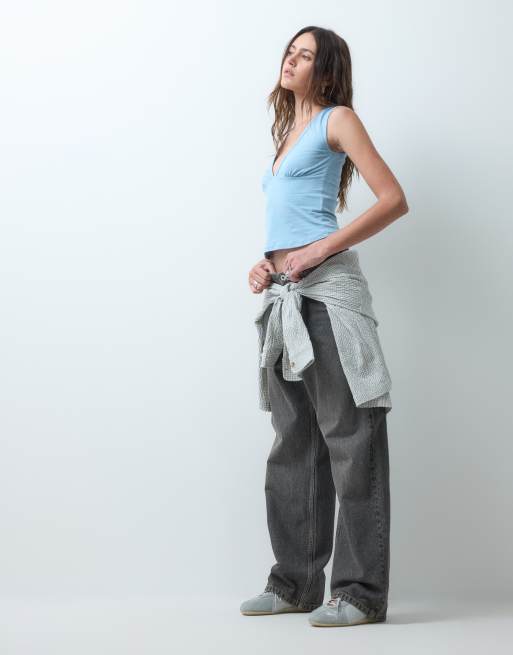 COLLUSION - Jeans anti-fit a vita medio alta lavaggio marrone, 2 di 5