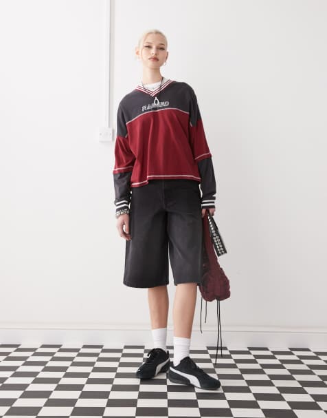 COLLUSION – Jeans-Jorts in verwaschenem Schwarz - view 1