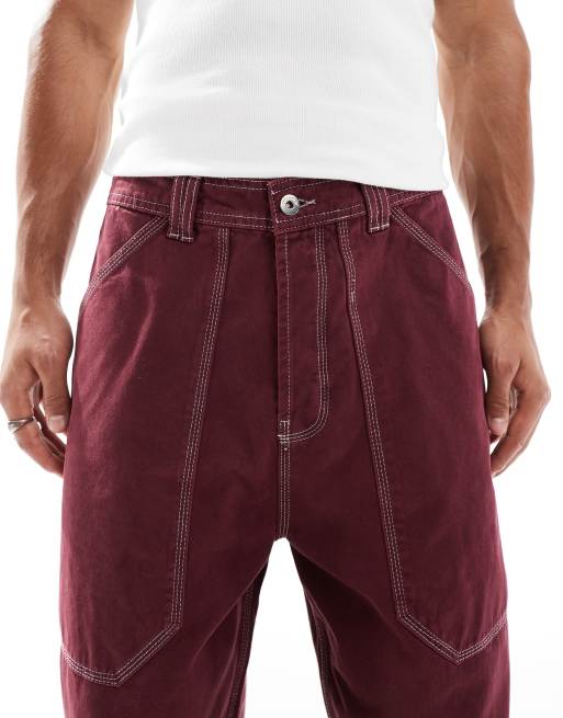 COLLUSION - Jeans larghi bordeaux, 5 di 5