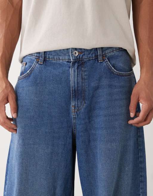 COLLUSION - Jeans met wijde pijpen in middenblauw, 4 van 5