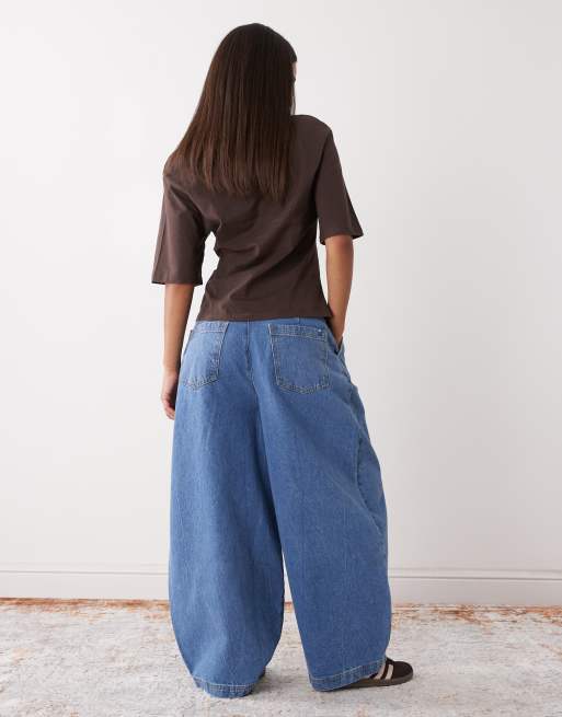 COLLUSION - Jeans met XL ballonpijpen in marmerwassing , 3 van 5
