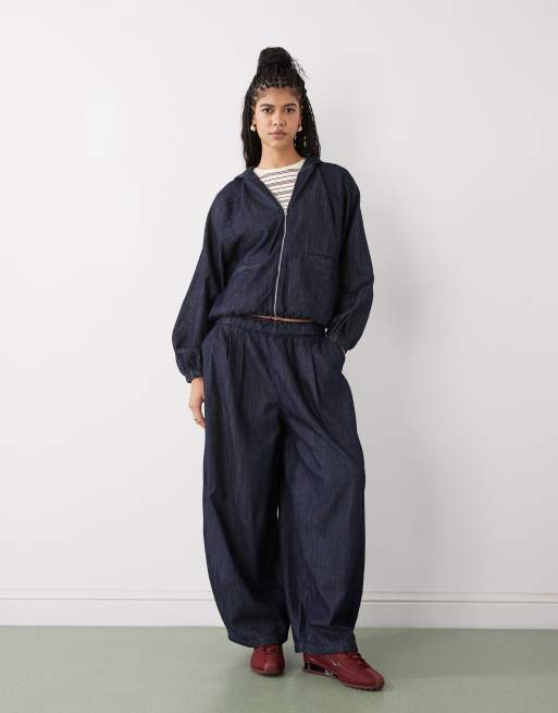 COLLUSION – Jeans-Sportjacke in Rinse-Waschung mit Kapuze, Kombiteil, 2 von 4