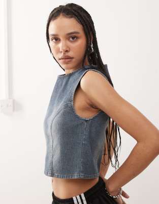 COLLUSION - Jeans-Tanktop in Mittelblau
