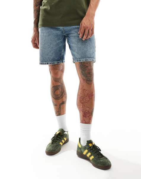COLLUSION – Jeansshorts in mittlerer Waschung mit Design in abgeschnittener Optik - view 1
