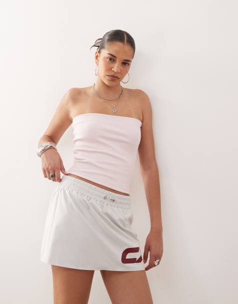 COLLUSION jersey ribbed bandeau top in soft pink - view 1