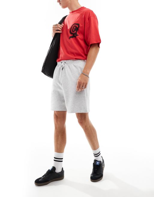 COLLUSION - Jersey short in gemêleerd grijs