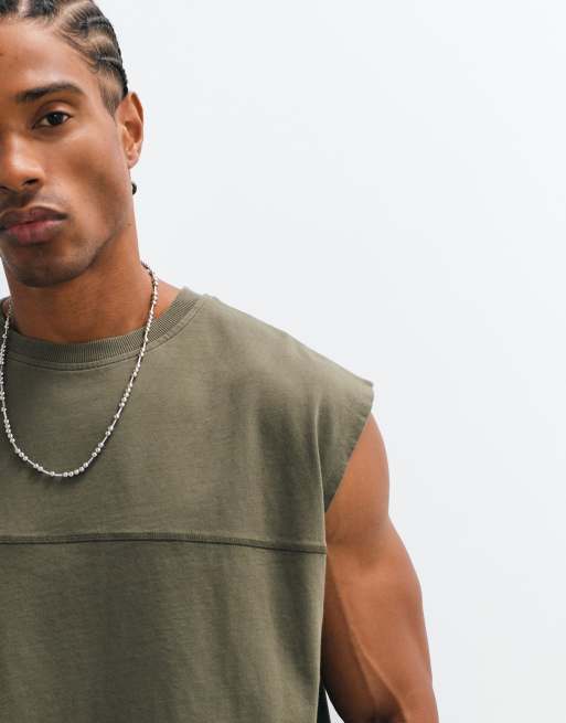 COLLUSION jersey tanktop in kaki, 2 van 5