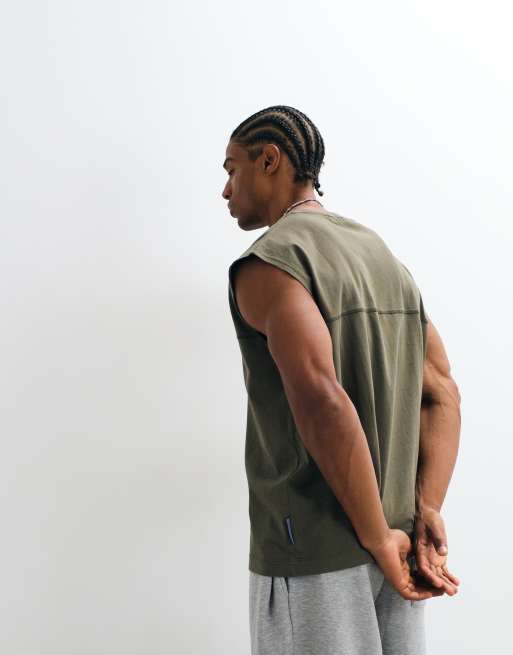 COLLUSION jersey tanktop in kaki, 4 van 5
