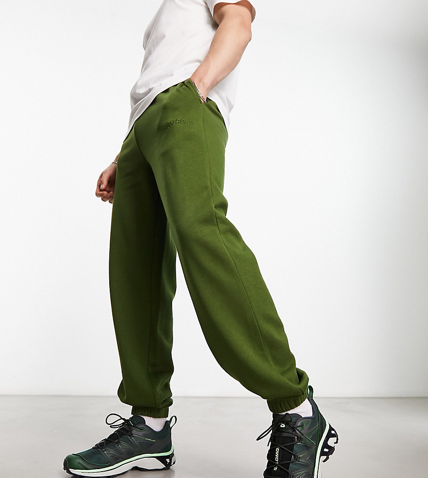 COLLUSION jogger with embroidered logo in dark green